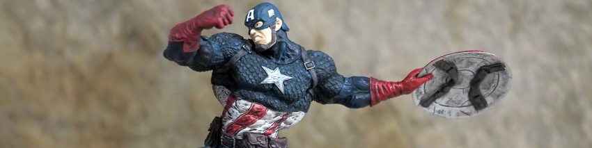 Captain America Trivia header depicting Captain America throwing his iconic shield.